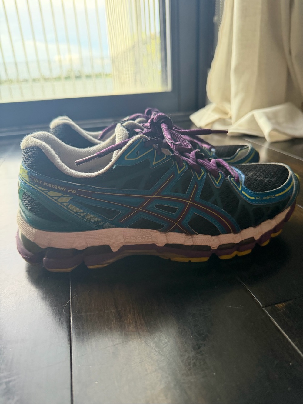 ASICS Women's Running Sneakers in Teal, Purple and Black